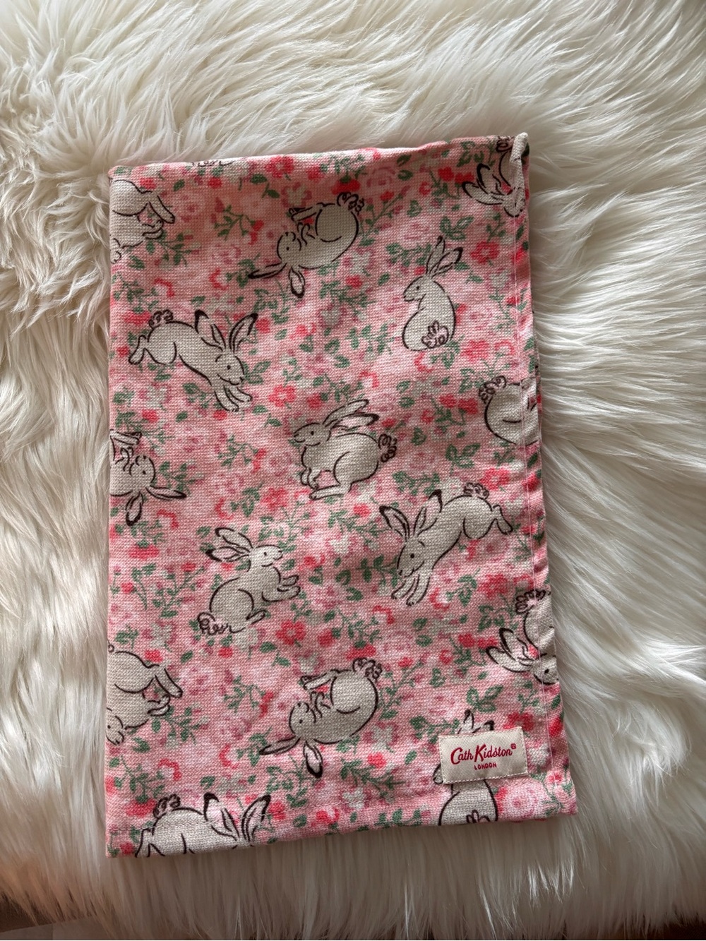 NWOT Cath Kidston Pink Bunny Floral Cotton Towel